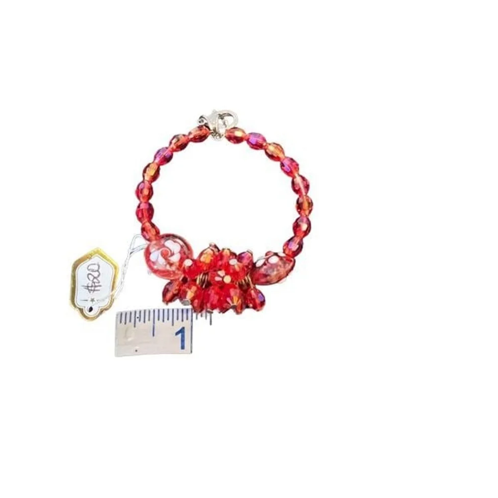 New Handmade Red Beaded Bracelet - Picture 7 of 7